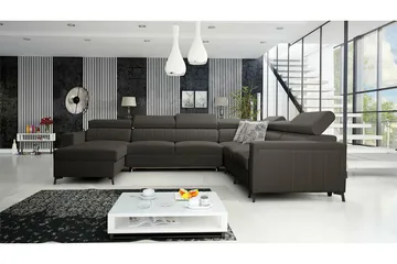 Galbally 5-sits Hörnbäddsoffa Dark brown - Möbler - Vardagsrum - Bäddsoffor - Hörnbäddsoffa