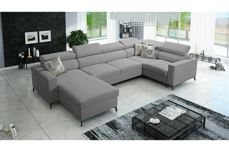 Galbally 5-sits Hörnbäddsoffa Grå - Möbler - Vardagsrum - Bäddsoffor - Hörnbäddsoffa