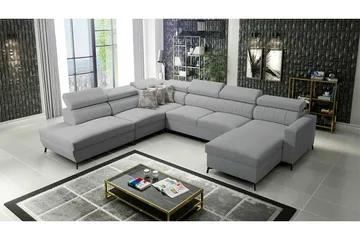 Galbally 5-sits Hörnbäddsoffa Light grey - Möbler - Vardagsrum - Bäddsoffor - U bäddsoffa