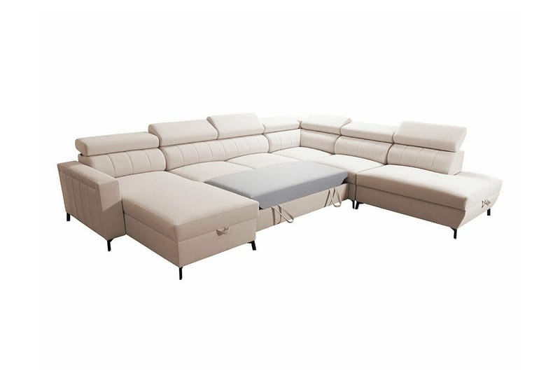 Galbally 5-sits Hörnbäddsoffa Light grey - Möbler - Vardagsrum - Bäddsoffor - Hörnbäddsoffa