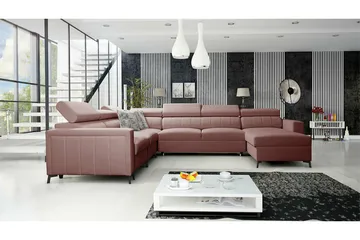 Galbally 5-sits Hörnbäddsoffa Light pink - Möbler - Vardagsrum - Bäddsoffor - Hörnbäddsoffa
