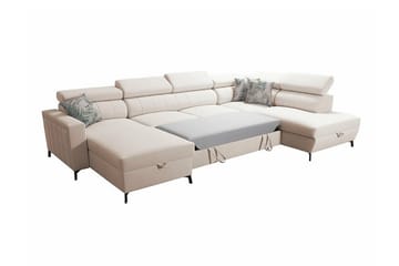 Galbally 5-sits Hörnbäddsoffa Ljusgrå - Möbler - Vardagsrum - Bäddsoffor - U bäddsoffa