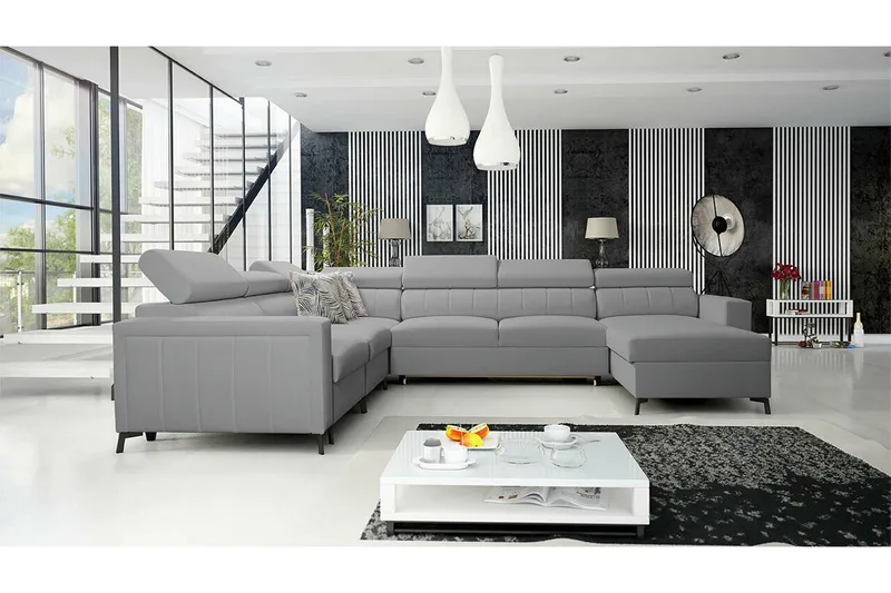 Galbally 5-sits Hörnbäddsoffa Ljusgrå - Möbler - Vardagsrum - Bäddsoffor - Hörnbäddsoffa