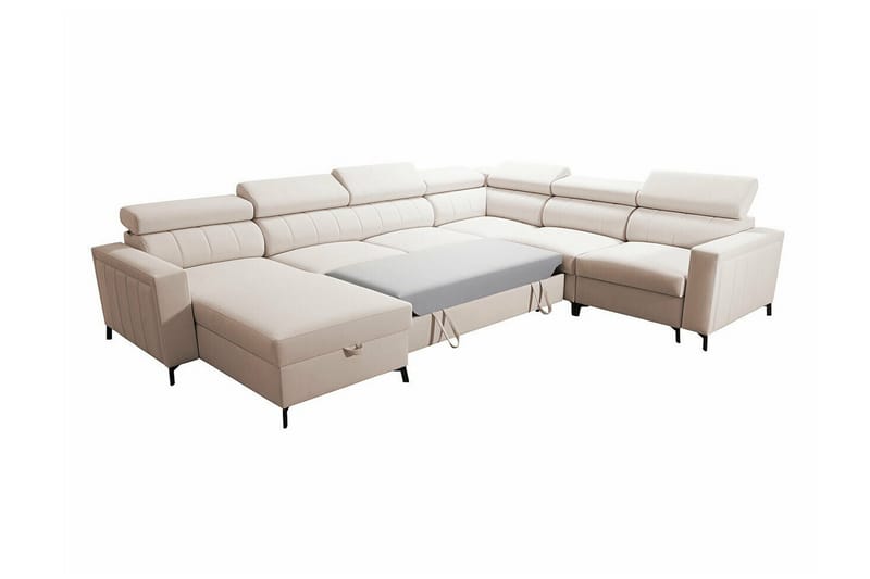 Galbally 5-sits Hörnbäddsoffa Ljusgrå - Möbler - Vardagsrum - Bäddsoffor - Hörnbäddsoffa