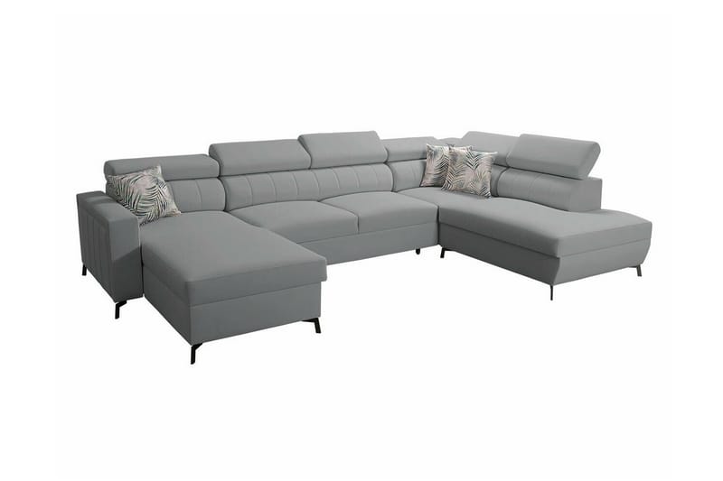Galbally 5-sits Hörnbäddsoffa Ljusgrå/Mörkgrå - Möbler - Vardagsrum - Bäddsoffor - U bäddsoffa