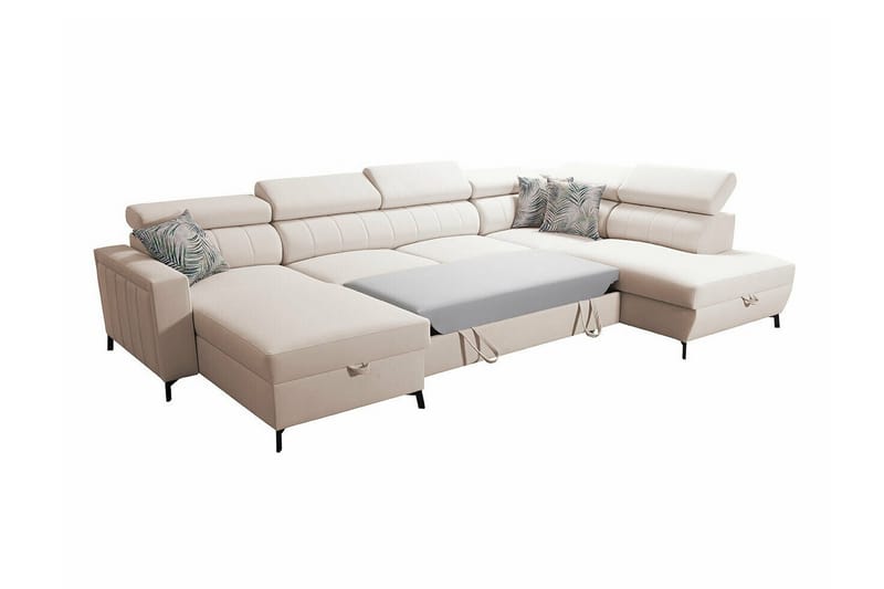 Galbally 5-sits Hörnbäddsoffa Ljusgrå/Mörkgrå - Möbler - Vardagsrum - Bäddsoffor - U bäddsoffa