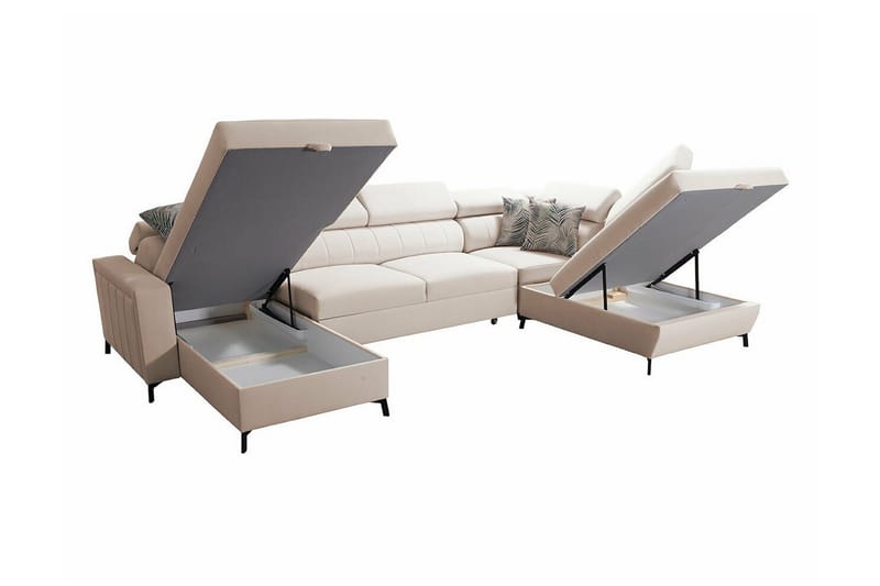 Galbally 5-sits Hörnbäddsoffa Ljusrosa - Möbler - Vardagsrum - Bäddsoffor - Hörnbäddsoffa