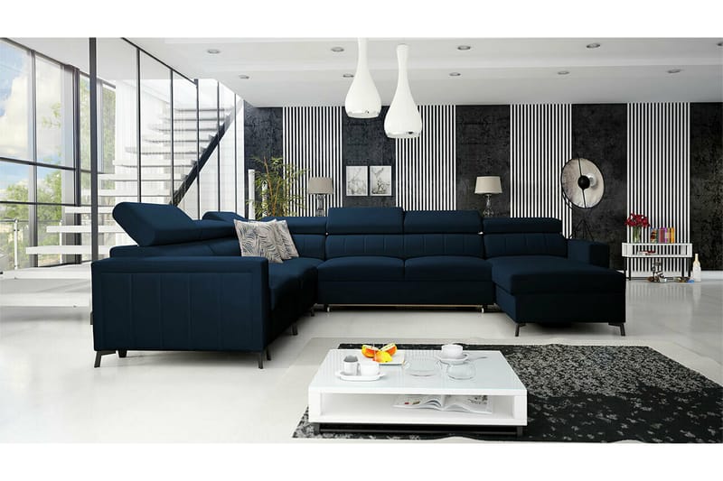 Galbally 5-sits Hörnbäddsoffa Mörkblå - Möbler - Vardagsrum - Bäddsoffor - U bäddsoffa
