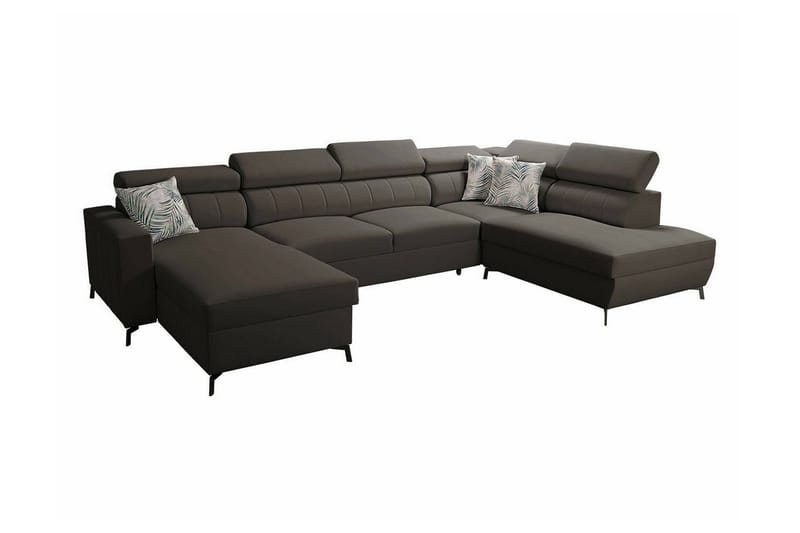 Galbally 5-sits Hörnbäddsoffa Mörkbrun - Möbler - Vardagsrum - Bäddsoffor - U bäddsoffa