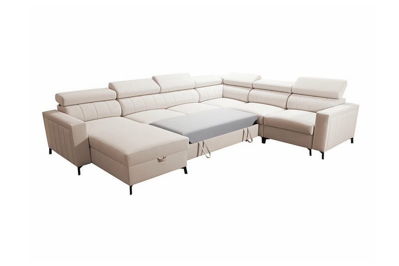 Galbally 5-sits Hörnbäddsoffa NO_BRAND beige - Möbler - Vardagsrum - Bäddsoffor - Hörnbäddsoffa