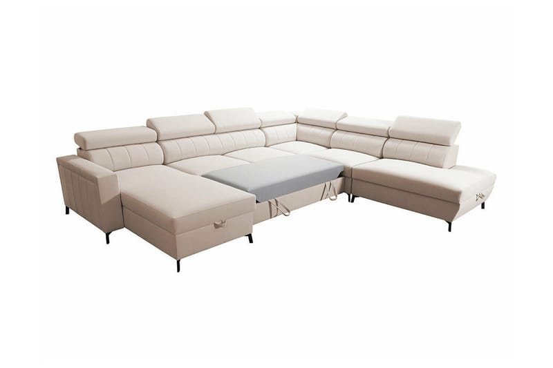 Galbally 5-sits Hörnbäddsoffa NO_BRAND beige - Möbler - Vardagsrum - Bäddsoffor - Hörnbäddsoffa