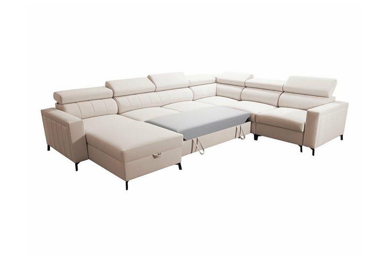 Galbally 5-sits Hörnbäddsoffa NO_BRAND beige - Möbler - Vardagsrum - Bäddsoffor - Hörnbäddsoffa