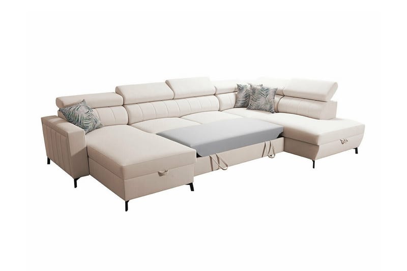 Galbally 5-sits Hörnbäddsoffa NO_BRAND Beige - Möbler - Vardagsrum - Bäddsoffor - U bäddsoffa
