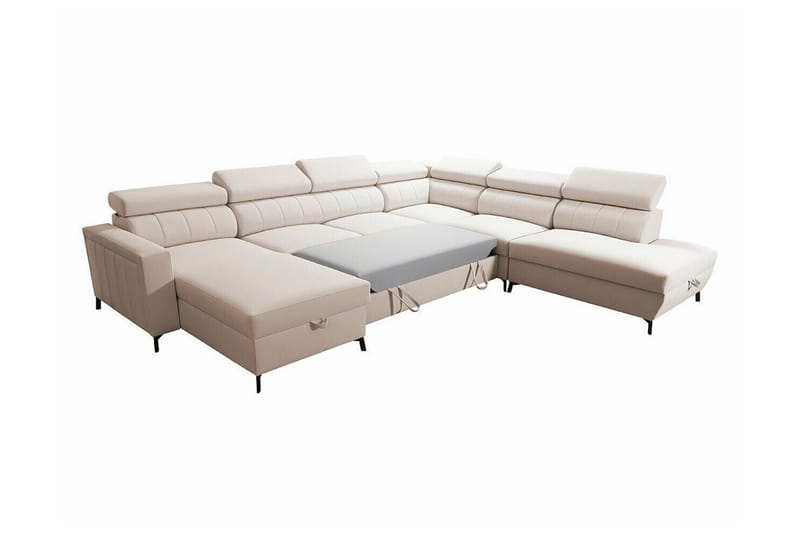 Galbally 5-sits Hörnbäddsoffa NO_BRAND Dark blue - Möbler - Vardagsrum - Bäddsoffor - Hörnbäddsoffa
