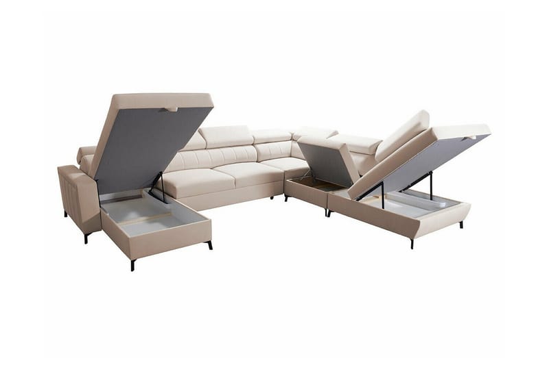 Galbally 5-sits Hörnbäddsoffa NO_BRAND Dark blue - Möbler - Vardagsrum - Bäddsoffor - Hörnbäddsoffa