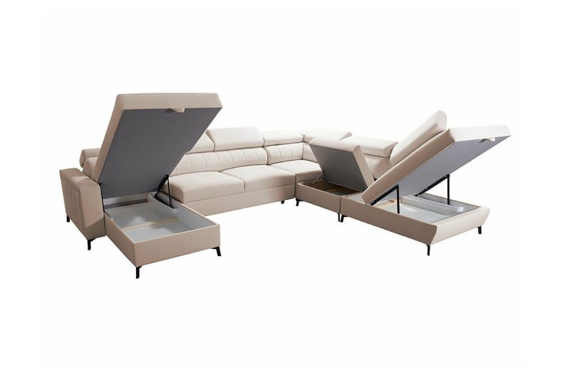 Galbally 5-sits Hörnbäddsoffa NO_BRAND Dark brown - Möbler - Vardagsrum - Bäddsoffor - Hörnbäddsoffa
