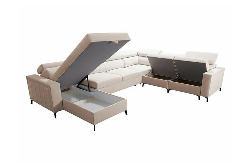 Galbally 5-sits Hörnbäddsoffa NO_BRAND Dark brown - Möbler - Vardagsrum - Bäddsoffor - Hörnbäddsoffa