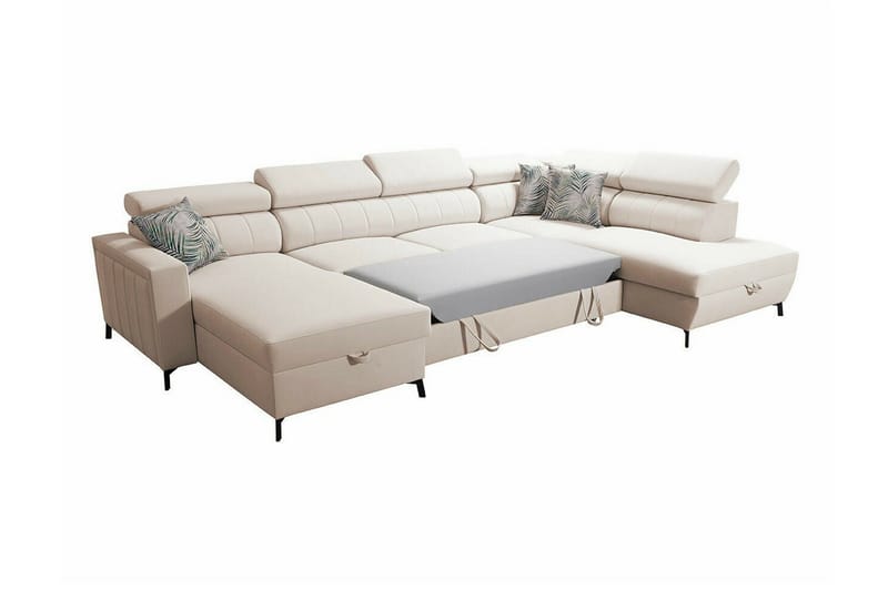 Galbally 5-sits Hörnbäddsoffa NO_BRAND Dark brown - Möbler - Vardagsrum - Bäddsoffor - Hörnbäddsoffa