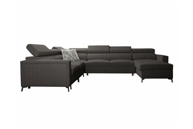 Galbally 5-sits Hörnbäddsoffa NO_BRAND Dark brown - Möbler - Vardagsrum - Bäddsoffor - Hörnbäddsoffa