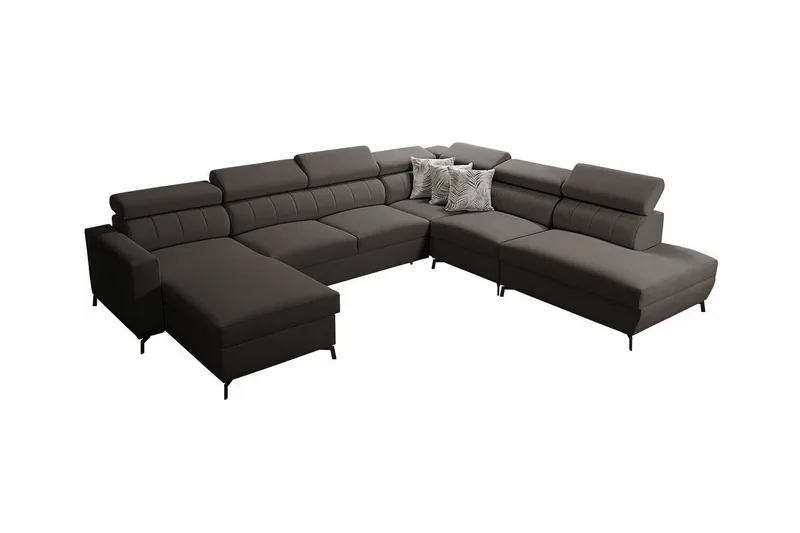 Galbally 5-sits Hörnbäddsoffa NO_BRAND Dark brown