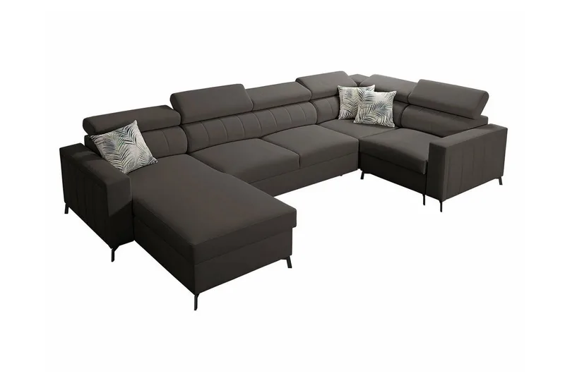 Galbally 5-sits Hörnbäddsoffa NO_BRAND Dark brown