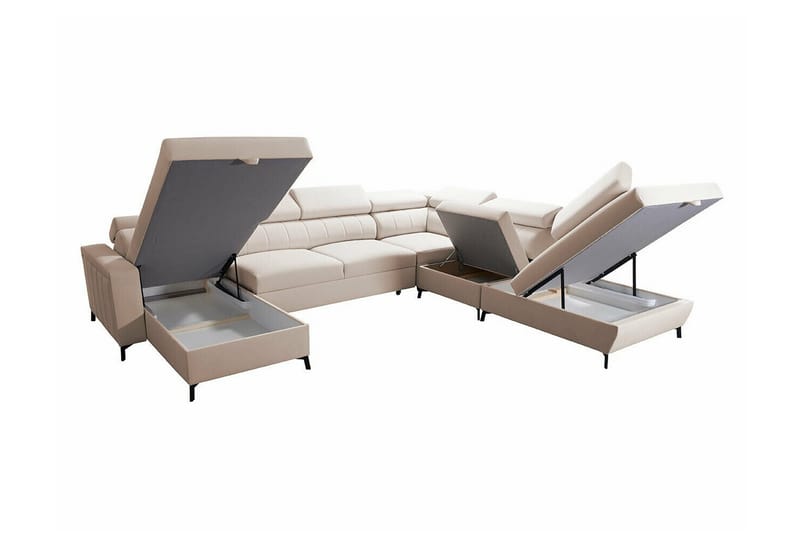 Galbally 5-sits Hörnbäddsoffa NO_BRAND Dark brown - Möbler - Vardagsrum - Bäddsoffor - Hörnbäddsoffa
