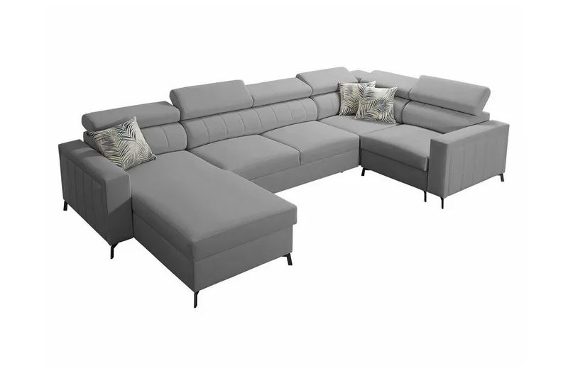 Galbally 5-sits Hörnbäddsoffa NO_BRAND Grey - Möbler - Vardagsrum - Bäddsoffor - Hörnbäddsoffa