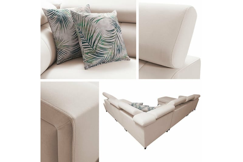 Galbally 5-sits Hörnbäddsoffa NO_BRAND Light grey - Möbler - Vardagsrum - Bäddsoffor - Hörnbäddsoffa