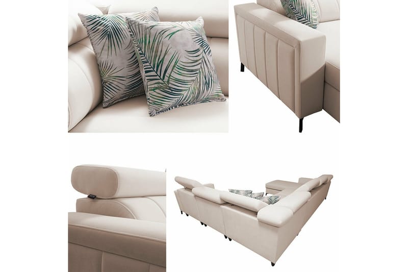 Galbally 5-sits Hörnbäddsoffa NO_BRAND Light grey/Dark grey - Möbler - Vardagsrum - Bäddsoffor - Hörnbäddsoffa