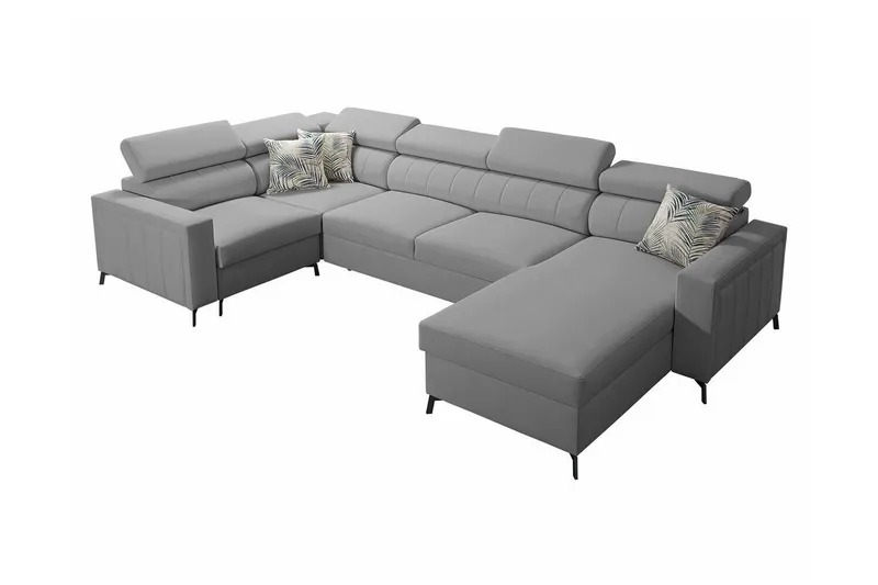 Galbally 5-sits Hörnbäddsoffa NO_BRAND Light grey/Dark grey
