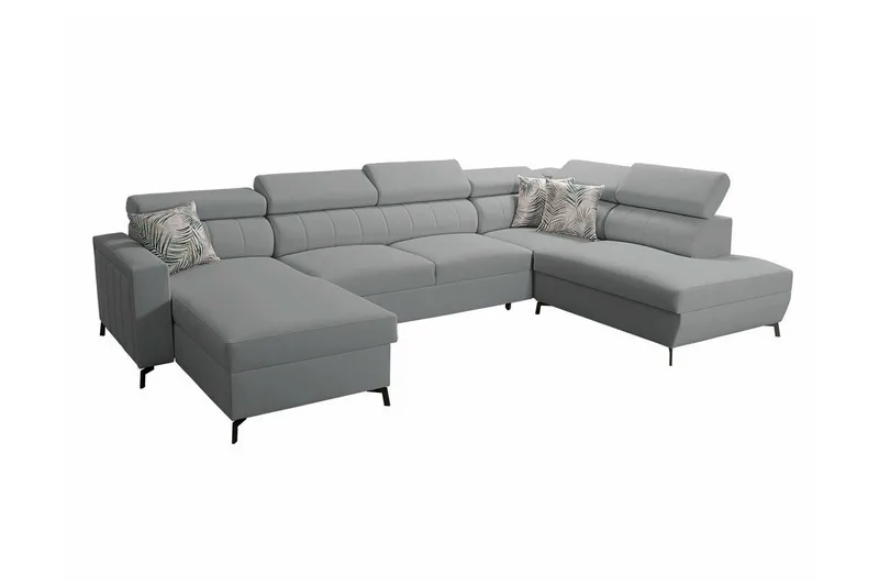 Galbally 5-sits Hörnbäddsoffa NO_BRAND Light grey/Dark grey - Möbler - Vardagsrum - Bäddsoffor - U bäddsoffa