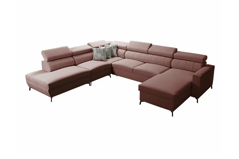 Galbally 5-sits Hörnbäddsoffa NO_BRAND Pink