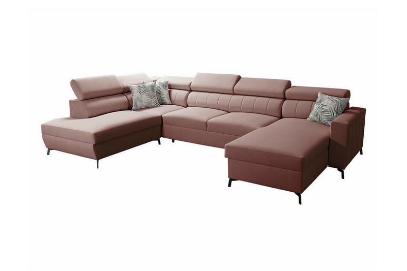 Galbally 5-sits Hörnbäddsoffa NO_BRAND Pink