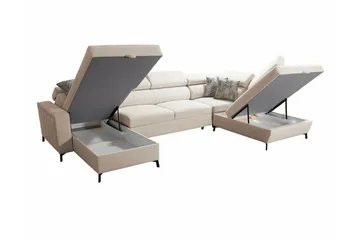 Galbally 5-sits Hörnbäddsoffa Pink - Möbler - Vardagsrum - Bäddsoffor - U bäddsoffa