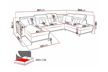 Galbally 5-sits Hörnbäddsoffa - Möbler - Vardagsrum - Bäddsoffor - U bäddsoffa