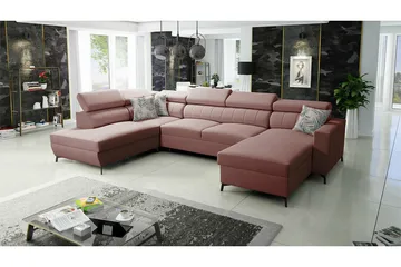 Galbally 5-sits Hörnbäddsoffa Pink - Möbler - Vardagsrum - Bäddsoffor - U bäddsoffa