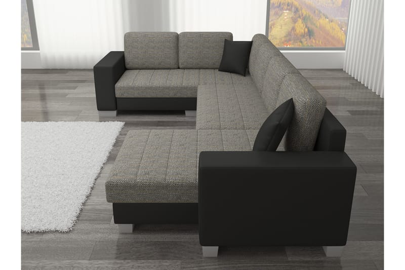 Gallicanta Hörnbäddsoffa - Svart - Möbler - Vardagsrum - Bäddsoffor - Hörnbäddsoffa