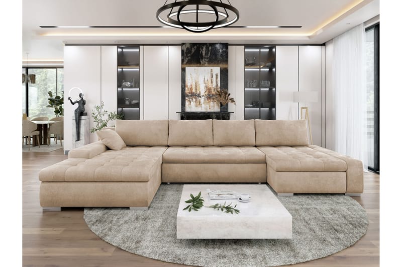 Gamal Bäddsoffa Dubbeldivan 4-sits - Beige - Möbler - Vardagsrum - Bäddsoffor - U bäddsoffa