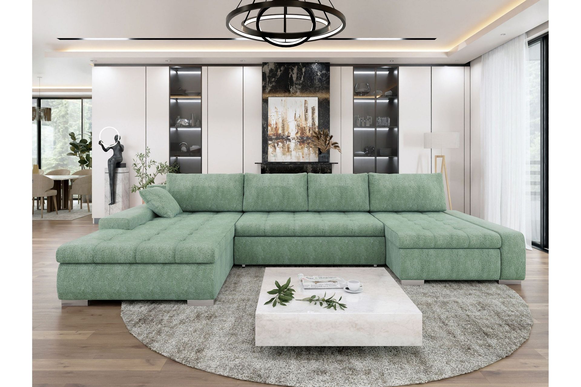 gamal bäddsoffa dubbeldivan 4-sits - grön