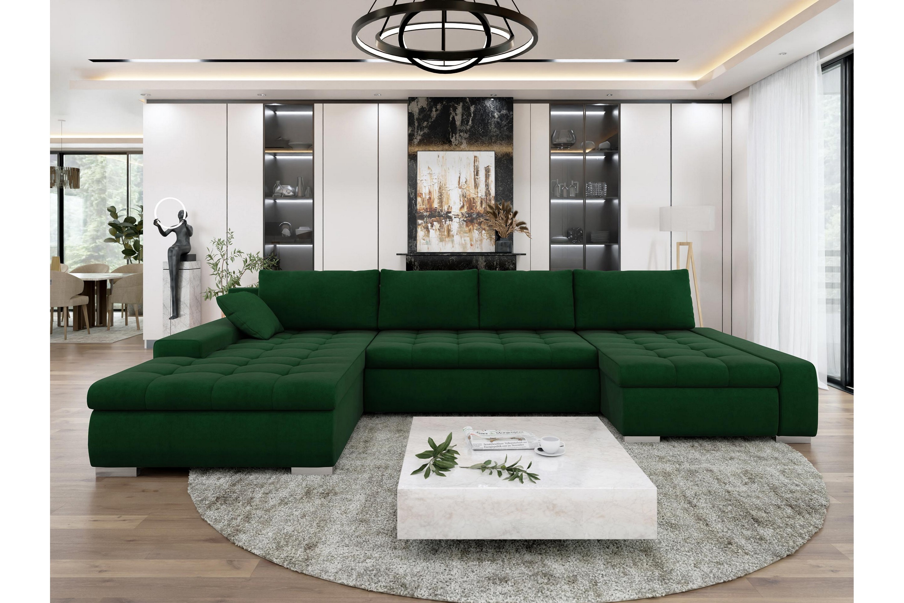 gamal bäddsoffa dubbeldivan 4-sits - grön