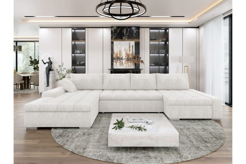 Gamal Bäddsoffa Dubbeldivan 4-sits - Vit - Möbler - Vardagsrum - Bäddsoffor - U bäddsoffa