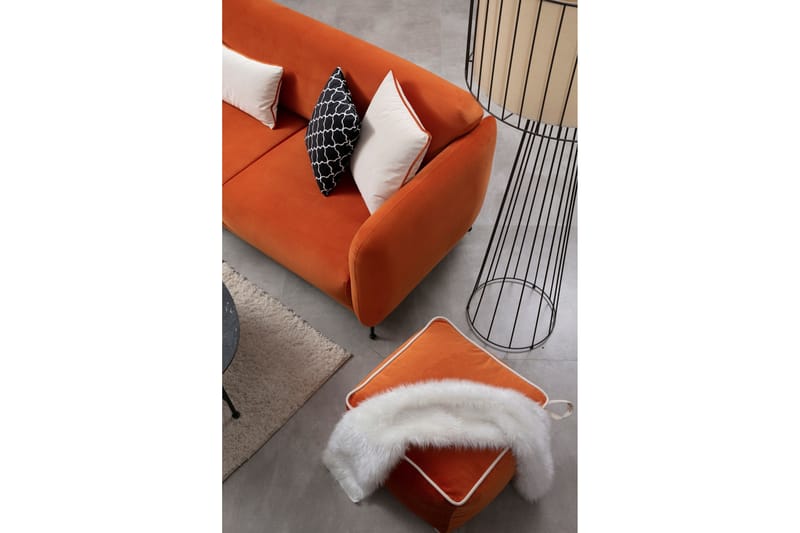 GAWINSKI Bäddsoffa med Divan Vänster Orange - Möbler - Vardagsrum - Bäddsoffor