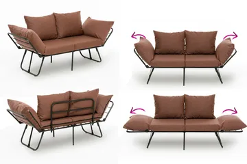 Giancarlo Bäddsoffa 2-sits - Ljusbrun - Möbler - Vardagsrum - Bäddsoffor