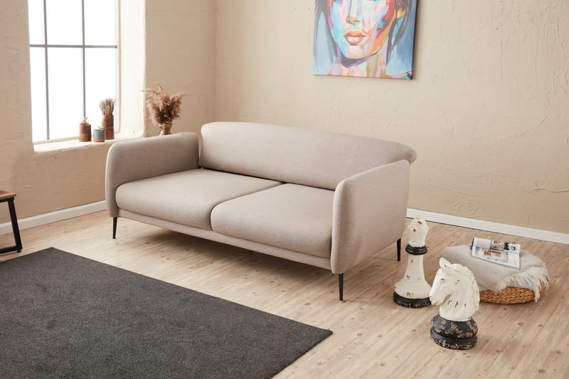 GIMLA Bäddsoffa 3-sits 180x90 cm Beige - Möbler - Vardagsrum - Bäddsoffor