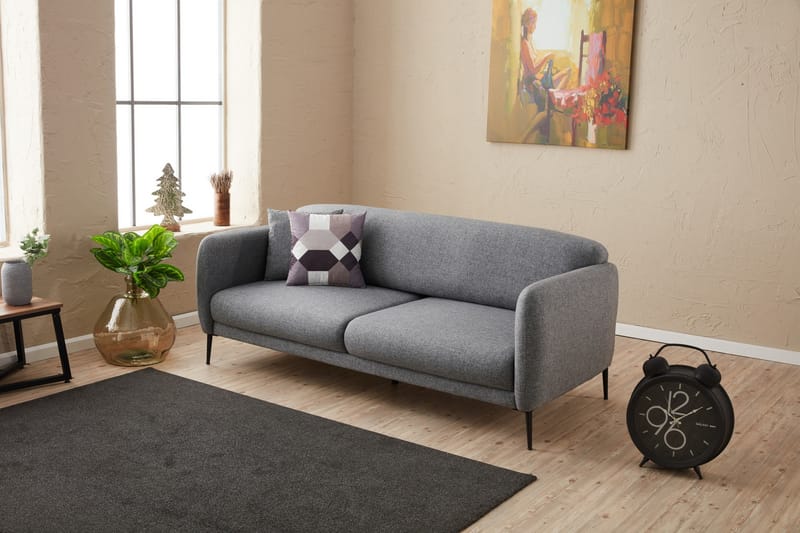 GIMLA Bäddsoffa 3-sits 180x90 cm Grå - Möbler - Vardagsrum - Bäddsoffor