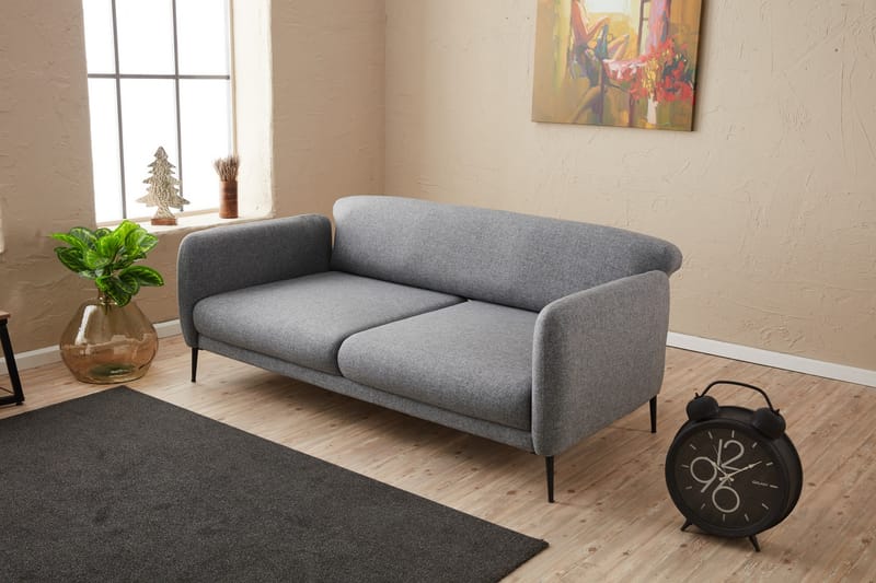 GIMLA Bäddsoffa 3-sits 180x90 cm Grå - Möbler - Vardagsrum - Bäddsoffor