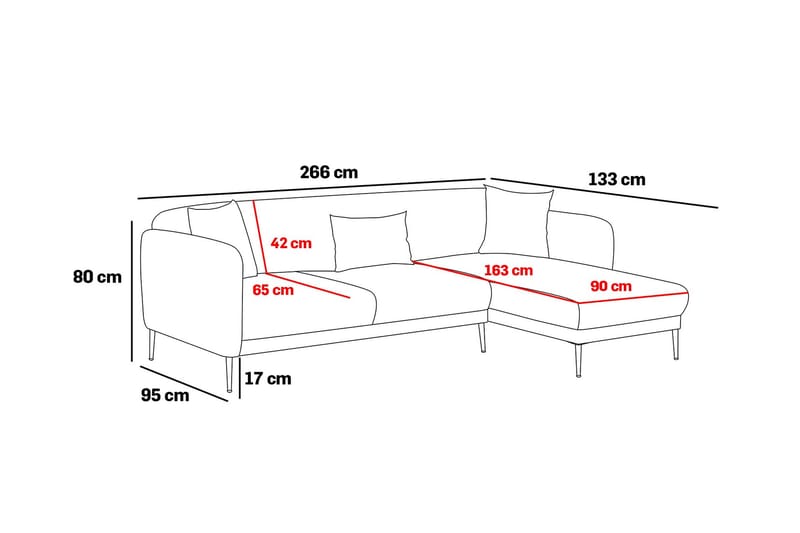 GIMLA Divanbäddsoffa 3-sits Antracit - Möbler - Vardagsrum - Bäddsoffor - Hörnbäddsoffa