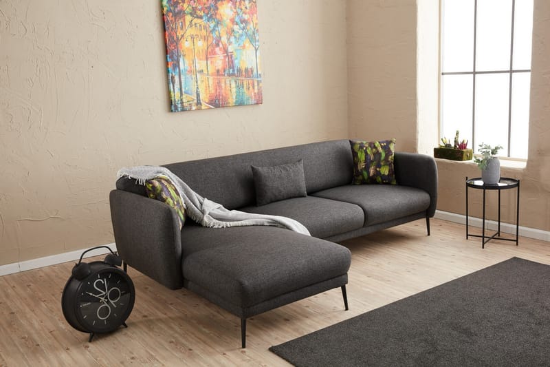 GIMLA Divanbäddsoffa 3-sits Antracit - Möbler - Vardagsrum - Bäddsoffor - Hörnbäddsoffa