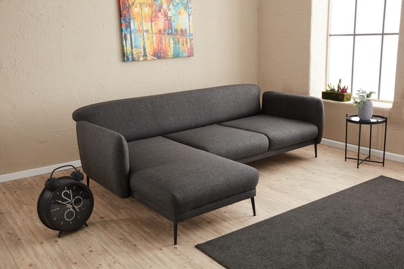 GIMLA Divanbäddsoffa 3-sits Antracit - Möbler - Vardagsrum - Bäddsoffor - Hörnbäddsoffa