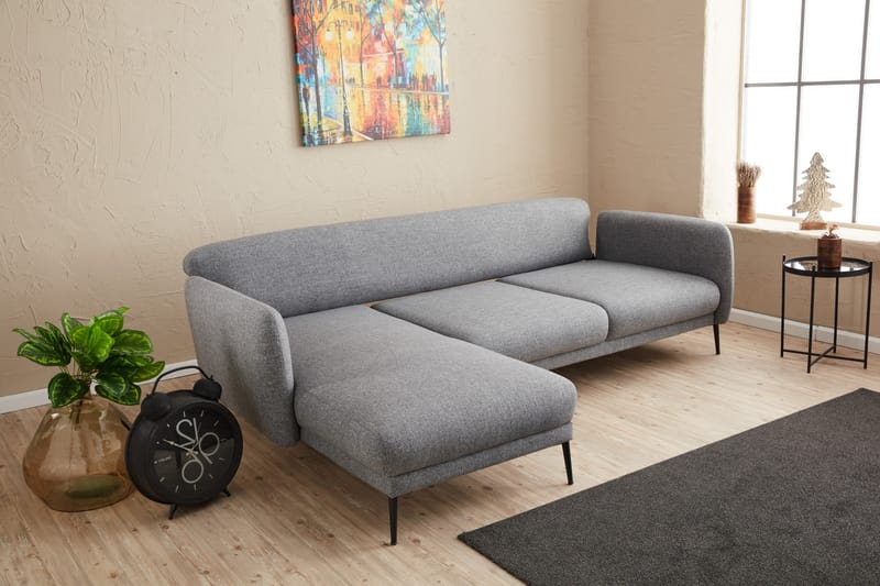 GIMLA Divanbäddsoffa 3-sits Grå - Möbler - Vardagsrum - Bäddsoffor - Hörnbäddsoffa